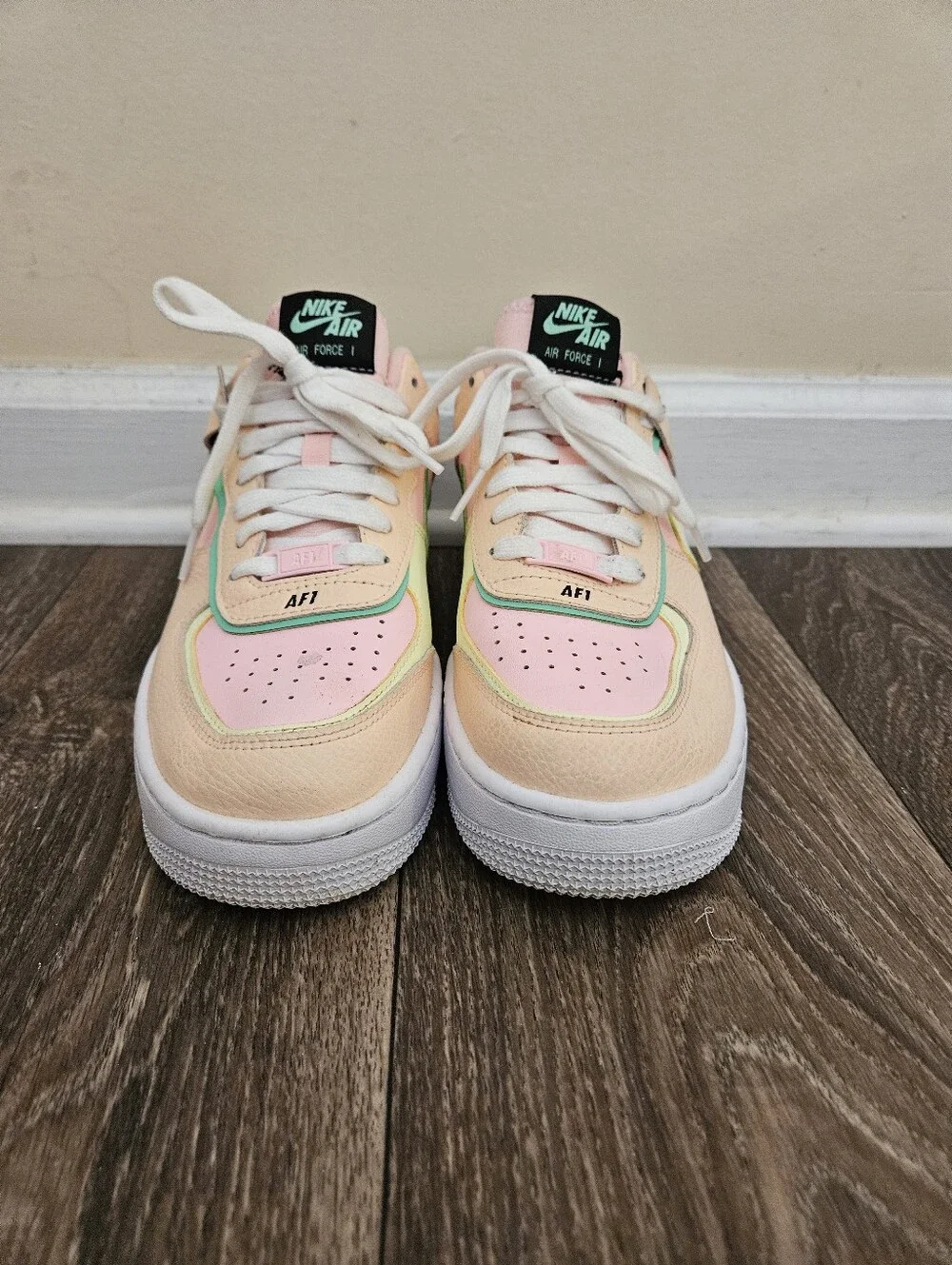 Nike Women's  Air Force 1 Pastel Pink and Peach Sneakers, Size 8.5